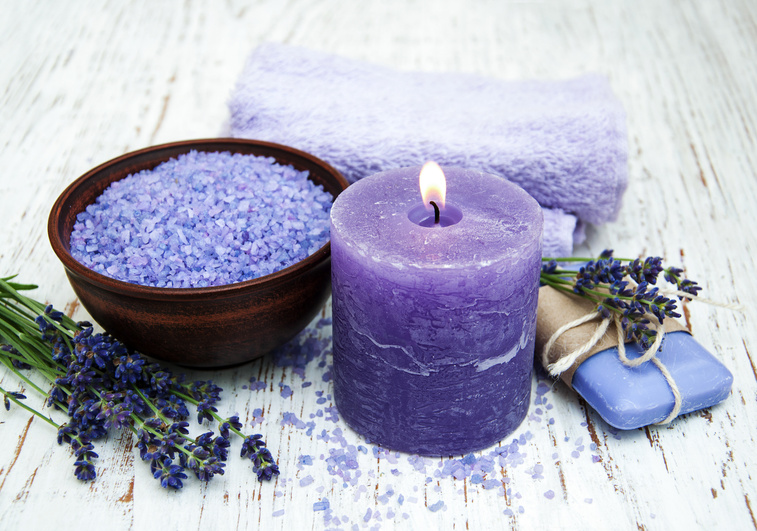 Lavender, sea salt and candle